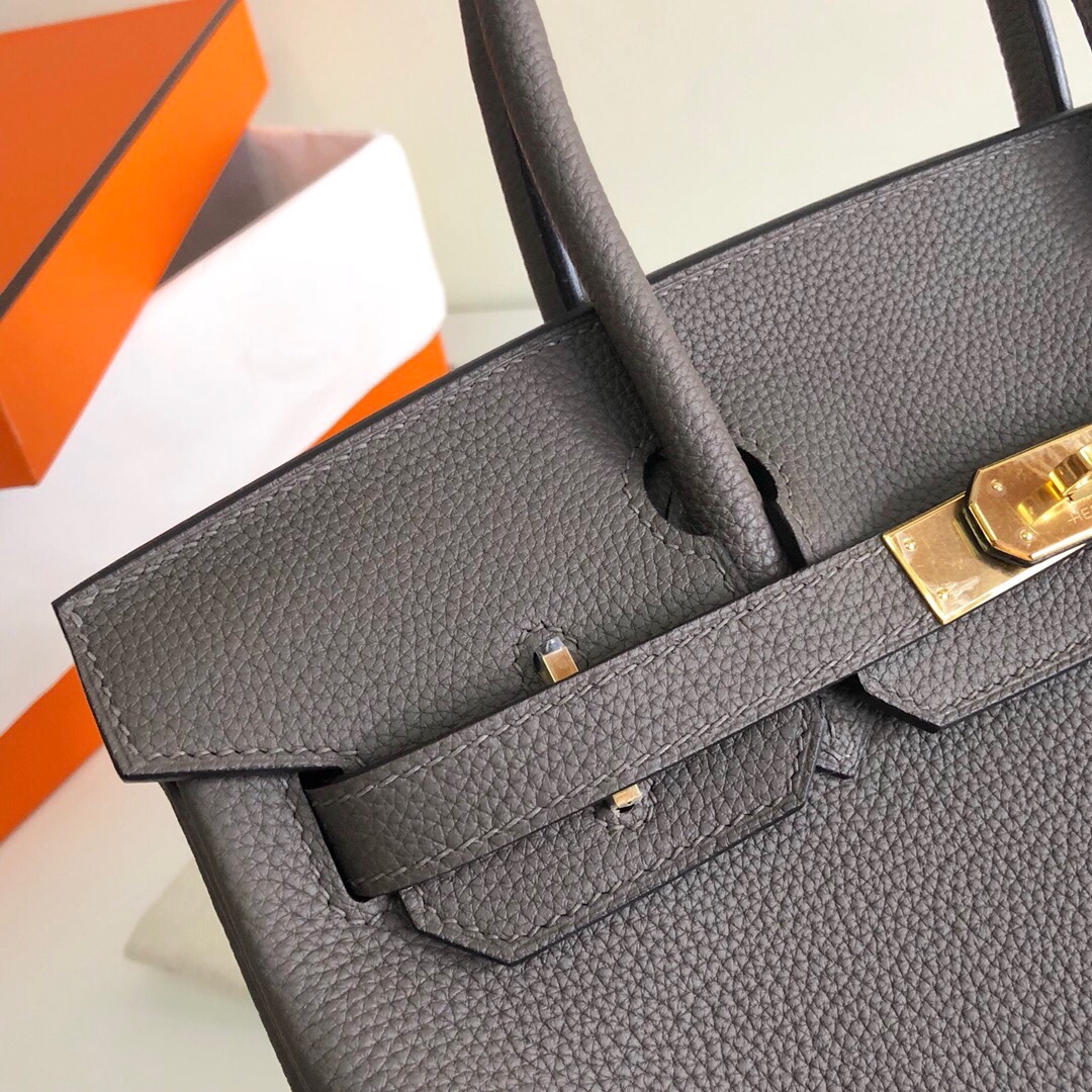 Hermes Birkin 35CM Togo Leather Handbag Dark Grey